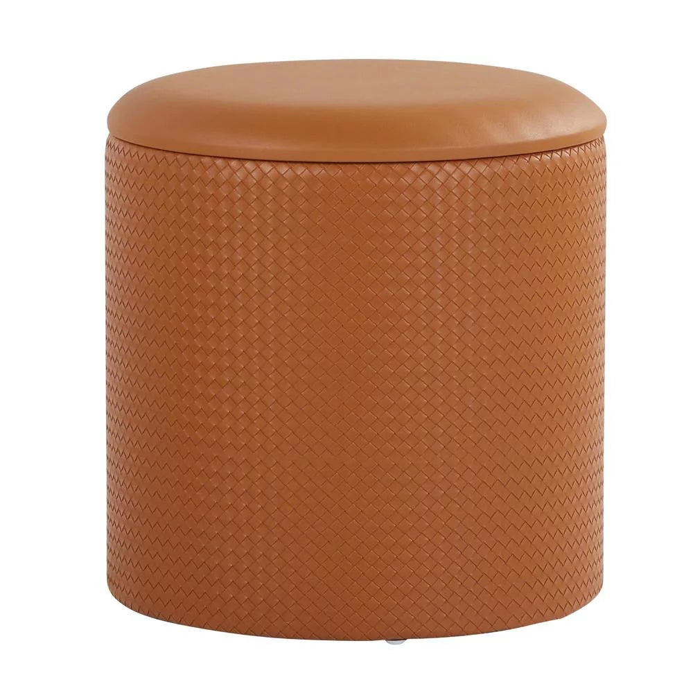 Camel Faux Leather Nesting Ottoman Set O75674