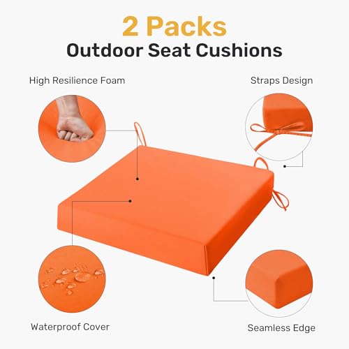 Water Resistant Outdoor Chair Cushions Pack of 4, Navy Blue I988505
