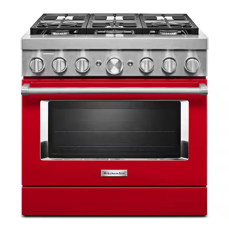 5.1 cu. ft. Dual Fuel Freestanding Smart Range with 6-Burners in Passion Red H637