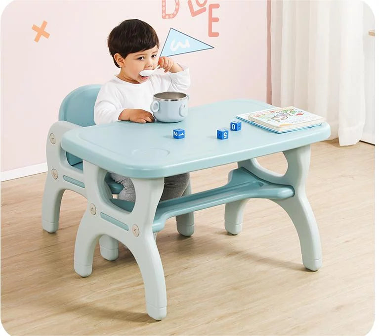 Kids Learning Desk and Chair Set Blue J806