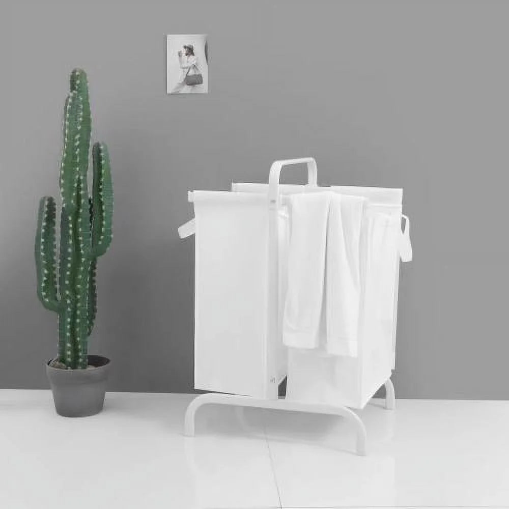 2-Tier 110L Oxford Laundry Hamper with Lid and Sorting Cards B2172