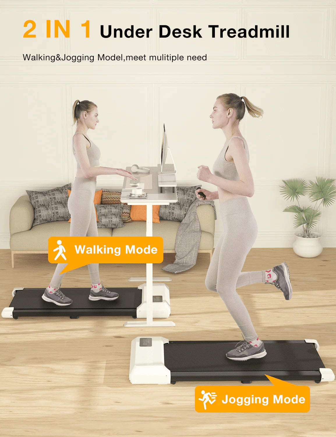 Walking Pad Treadmill 2.5Hp with Remote Control N800152