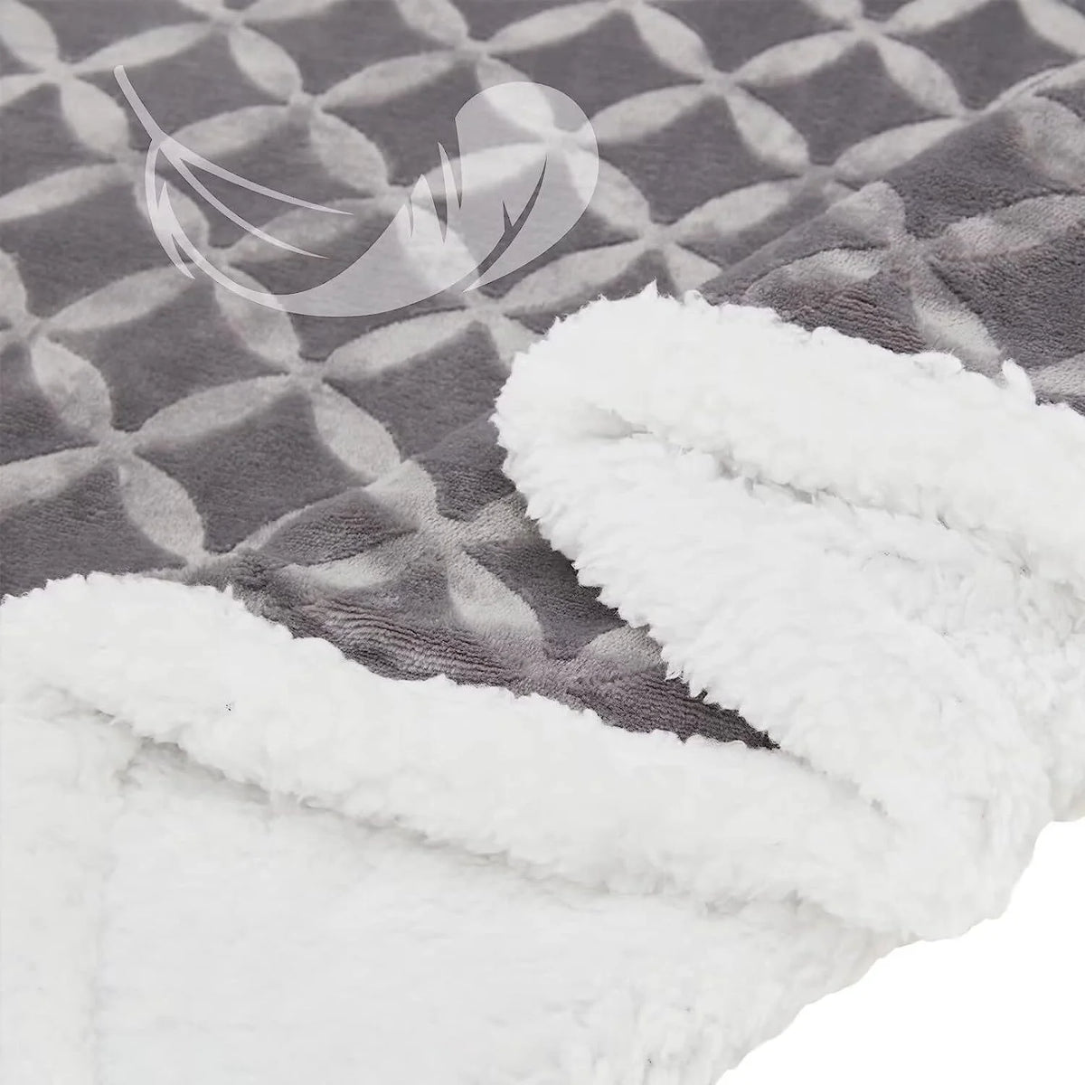 Sherpa Fleece Throw Blanket 50"x60" Y7870